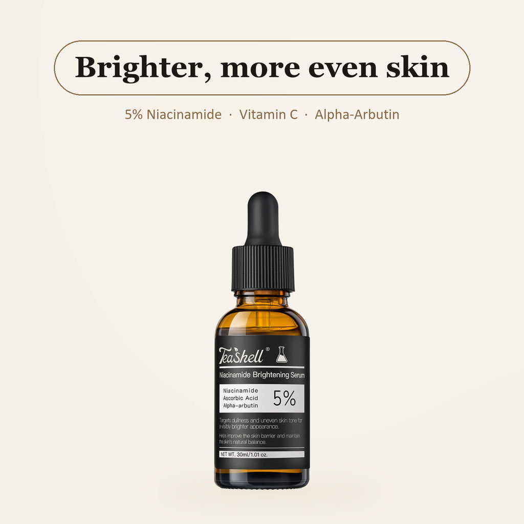 Teashell 5% Niacinamide Brightening Serum - Vitamin C + Alpha Arbutin, 30ml